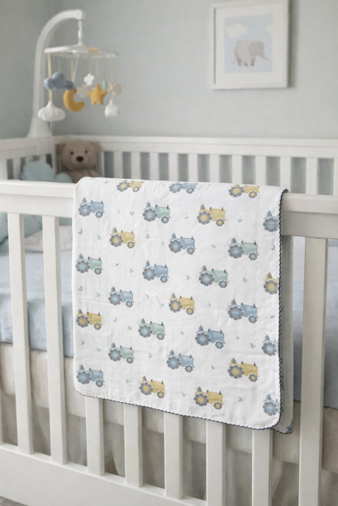 Çok Amaçlı Müslin Yenidoğan Bebek Battaniyesi,Müslin Bez 80×90